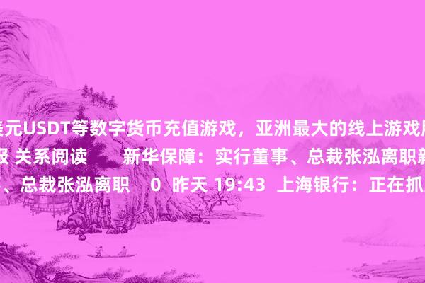 美元USDT等数字货币充值游戏，亚洲最大的线上游戏服务器供应商（新华社）举报 关系阅读       新华保障：实行董事、总裁张泓离职新华保障：实行董事、总裁张泓离职    0  昨天 19:43  上海银行：正在抓紧制定存量房贷利率转机实施决策上海银行：正在抓紧制定存量房贷利率转机实施决策    20  昨天 13:29  就市论市 | A股不息大喊大进 10月能否链接9月底行情？就市论市 | A